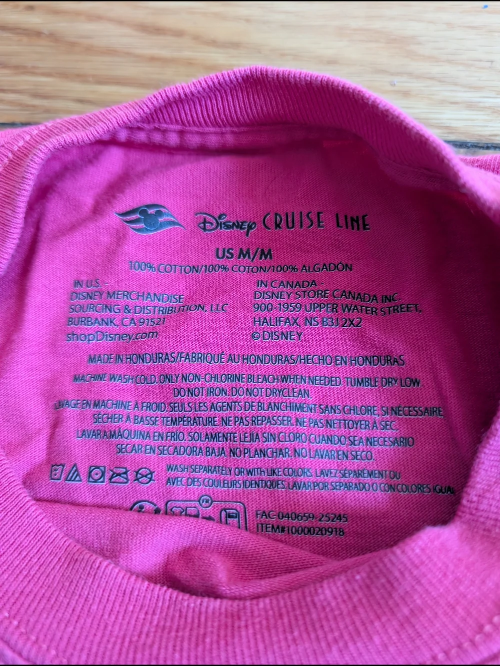 Disney Cruise Line Castaway Cay Women's Tee Shirt Hot Pink Size M
